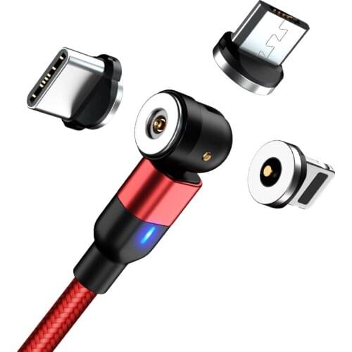 Magnetic charge cable nylon braided data cable led indicator type c cable micro usb cable mobile phone cable