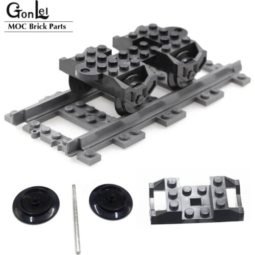 MOC Parts Wheel RC Train, Holder (9V) RC Train, Metal Axle 5x100 LDU Bricks Blocks for High-Tech Train Parts Toys Best DIY Gifts