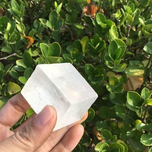 Natural unpolished iceland spar cube raw Calcite Rough clear Calcspar