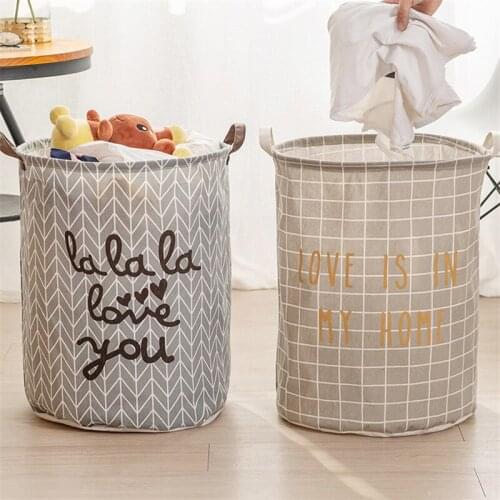 New Laundry Basket 40*50cm Large Storage Toy Washing Dirty Clothes Sundries Box Organizer Bin Folding Waterproof Cotton big size