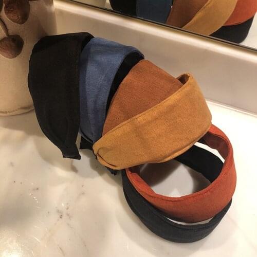 New Korean Simple Style Headband Solid Color Wide Side For Women Girls Fashion Hairband Headwear Hair Accessories Hair Hoop