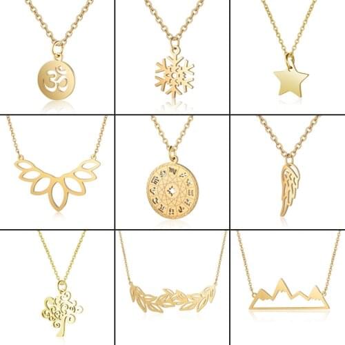New Bohemian multi-layer Cross Stainless Steel Gold Pendant Necklace womens punk Necklace 2021 fashion jewelry party gift