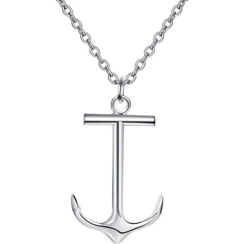 Wholesale Charm Silver Color Pendants For Women Fashion Jewelry Necklace Lady Fashion Jewelry Pendant Anchor AN345