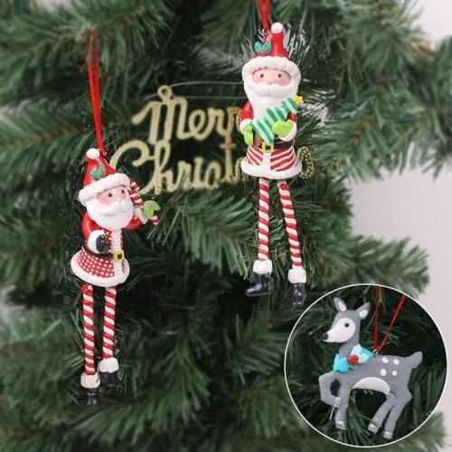 Happy New Year Christmas Ornaments DIY Xmas Gift Santa Claus Candy Cane Stool Tree Pendant Doll Hang Decor for Home Noel Natal