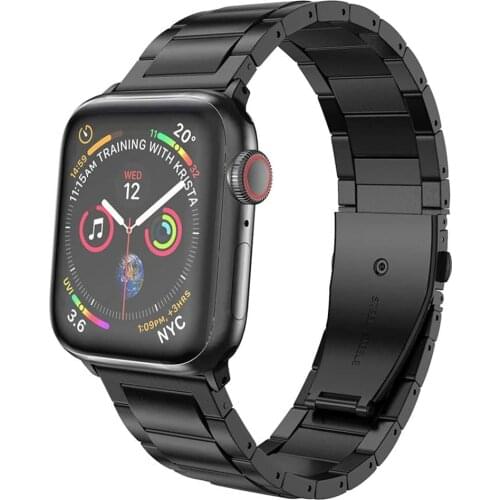 Business Bands for iwatch band 44mm 40mm correa for apple watch strap 42mm 38mm Armband Series 5 4 3 2 Stainless Steel pulseira