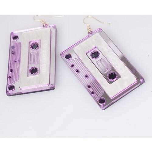 Creative Fashion Night Club Cassette Drop Earrings Personality Acrylic Tape Earrings For Women Party Exaggerated Ear Jewelry
