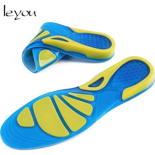 Leyou Silicon Sport Insoles Gel Arch Support Insole Orthopedic Foot Pad Soft Insole Massage