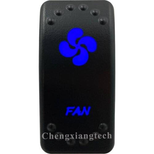 Blue Led Laser Engraving- FAN- Rocker Switch 5 Pin on off 12v 24v SPST for Car Boat Truck RV