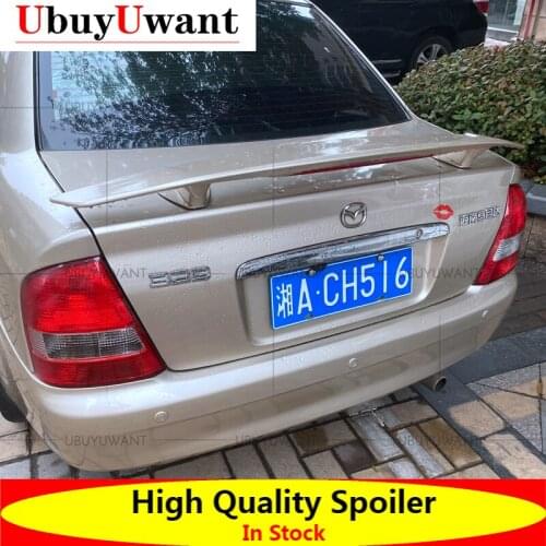 UbuyUwant For Mazda 323 Spoiler ABS Material Car Rear Wing Primer Color Rear Spoiler For Mazda 323 Mazda323 Spoiler 2001-2008