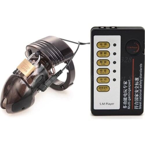 Adult Electro Shock Chastity Cage Penis Sleeve Male Sex Toys Electric Cock Cage Cock Ring Chastity Device For Men