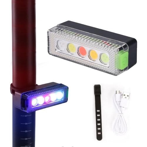 Bicycle Rear LED Light Waterproof USB Style Rechargeable Cycling Tail Light At Night Safety Warning Lamp Bike Accessories