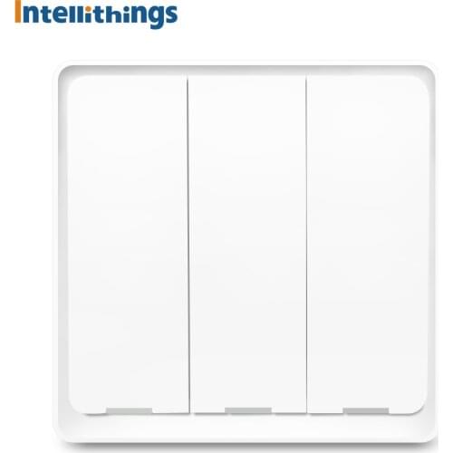Intellithings Tuya Zigbee Switch No Neutral Wall Push Button Interruptor Remote Control Alexa Google Home Light Switches
