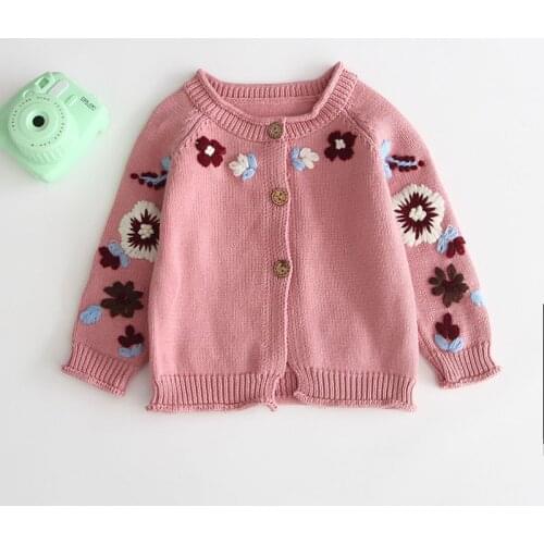 Winter Baby Girl Sweater Cotton Tops Baby Childrens Clothing Knitted Cardigan Sweater Jacket Kids Spring Wear