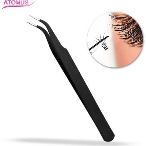 1pc Twizers Pincas Sobrancelha Eyebrow Grafting Tweezers Stainless Steel Curved Straight Grafted Eyelash Tweezers Makeup Tool
