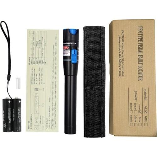 10pc 5MW Metal fiber optic laser tester SC/FC/ST/LC Adapter fiber optica cable visual fault locator Range 5MW 1-5KM Red Pen