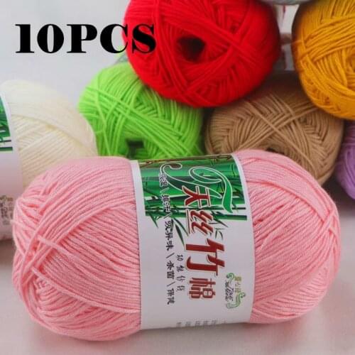 10PCS=500g Bamboo Yarn for Socks Yarn Baby Wol Cotton Balls Barbante Para Croche Knitting Tools