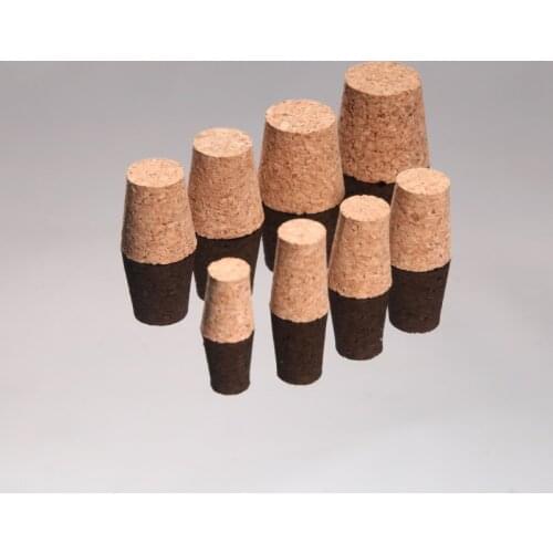10pcs Top Dia. 15mm to 33mm Cork Stopper Wooden Plug Suit For Different Test Tubes