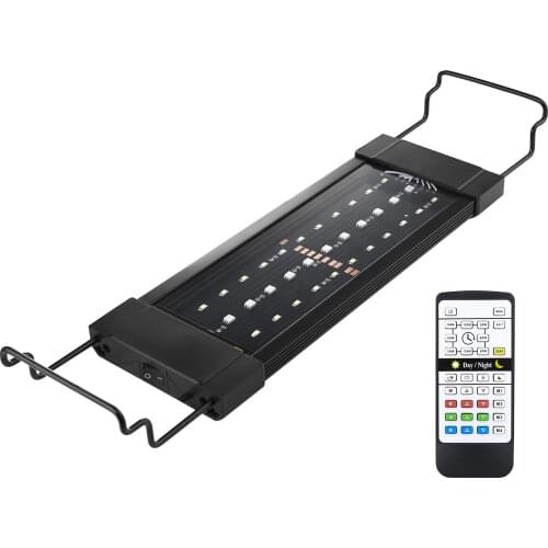11W Planted Aquarium LED Lighting Fish Tank Light with Remote Controller Extendable Brackets 24/7 Automated RGB Aquarium Lights