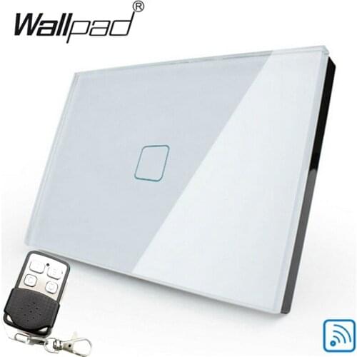 118*72mm Remote Switch Intermediate US Wireless 1 2 3 Gang Glass Frame Wall Electrical Light Switch AC 110-240V