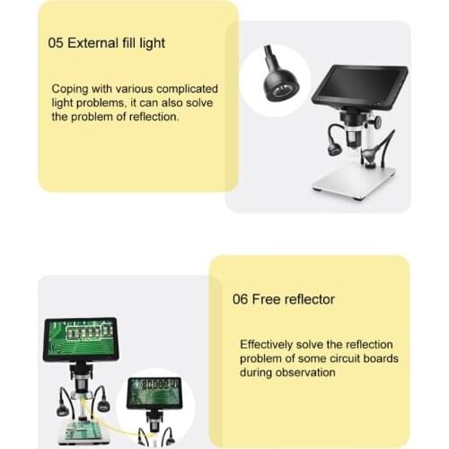 1200X 7 inch Digital Microscope Magnifier for Repair Soldering with wire control N58A