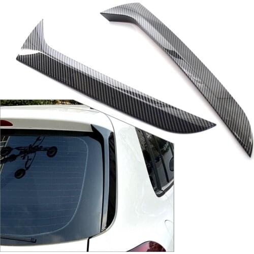 2pcs For VW Tiguan MK1 2007-2016 Car Rear Window Side Spoiler Canard Splitter Decorative Trim Carbon Fiber ABS Plastic