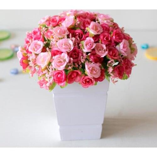 21 Heads Lotus Plastic Flower With Eucalyptus Leaves Artificial Flower Rose Bouquet For Home Decoration Plants Wall Garden Decor