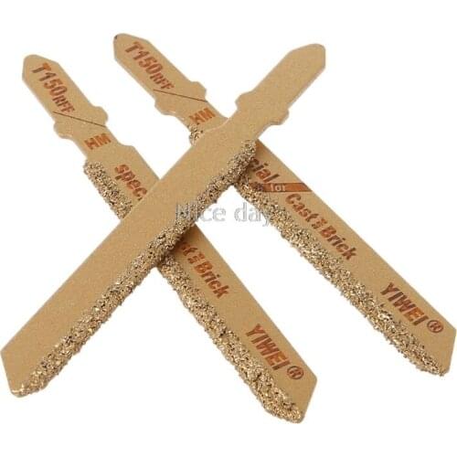 3pcs 3" T150 Carbide Grain 50 Grit T-Shank Jigsaw Blades Ceramic Tile Cutting Tool New F14 20 Dropship