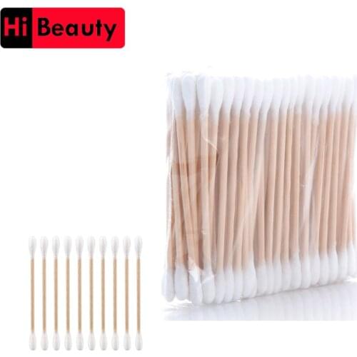 50Bags Disposable Cleaning The Ears Wooden Cotton Swabs Cosmetic Cotton Buds Health Makeup Cosmetics Clean Ear Cotton Stick Swab