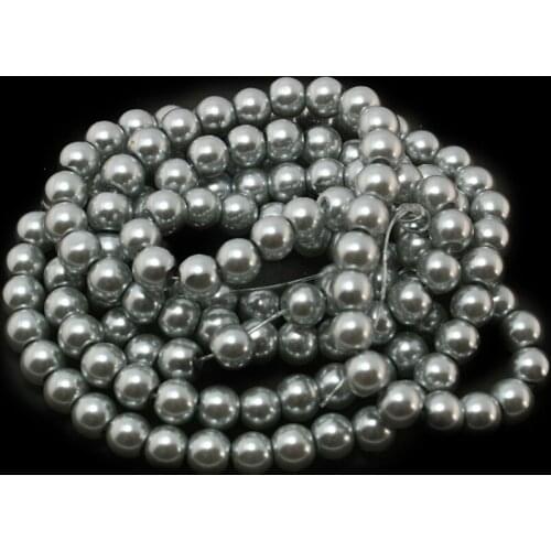 6mm Gray Approx 2170pcs/lot Round Ball Loose Glass Pearl Spacer Bead For Jewelry Making DH-BBD011-72