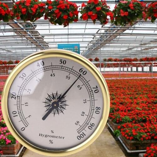 7.2cm Gold Ring Surface Hygrometer Instrumentation Thermometer Humidity Meter Gauge - No battery needed