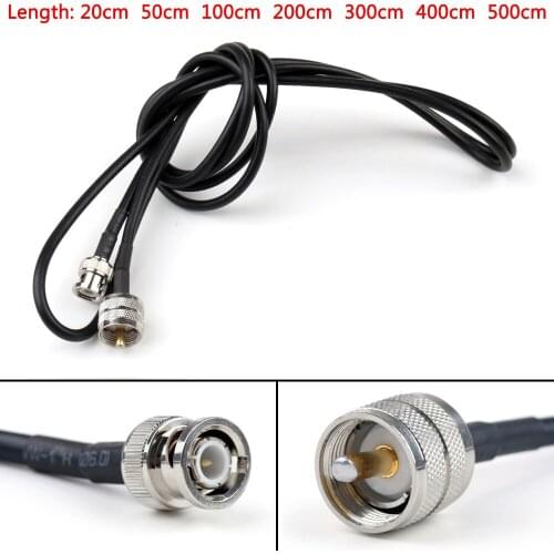 Areyourshop RG58 Cable PL259 UHF Male Plug To BNC Male Straight Crimp Coax Pigtail 20CM 50CM 100CM 200CM HIgh Quality Cable Wire