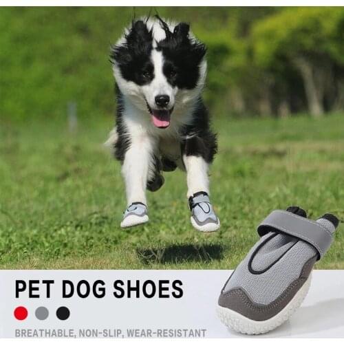 4pcs/set Pet Dog Shoes Reflective Waterproof Dog Boots Breathable Dog Shoes Non Slip Sock Small Medium Dog Shoes For Large Dogs
