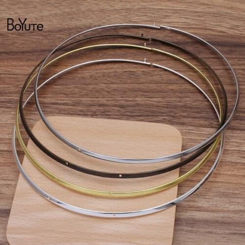 BoYuTe (5 Pieces/Lot) 130*3.3MM Metal Brass Choker Necklace with Doule Holes Diy Handmade Jewelry Accessories