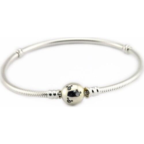 100% 925 Sterling-Silver-Jewelry Mouse Clasp Bracelets Free Shipping