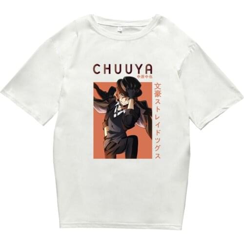 SS New Arrival Casual Men T Japanese Hot Anime Bungo Stray Dogs Nakahara Chuuya Printed T-Shirt Harajuku Unisex