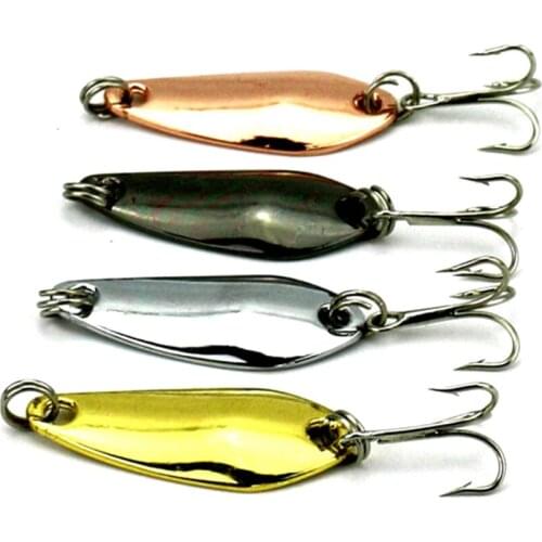 HENGJIA 4PCS/Lot 3.5CM 3.7G 4 Colors Metal Spoon Lure Artificial Hard Bait Fishing Tackle