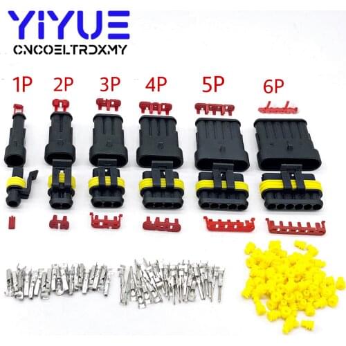 1 set 1/2/3/4/5/6 Pin Way AMP Tyco Super Sealed Automotive Wire Connector Electrical Plug Terminals for Cars