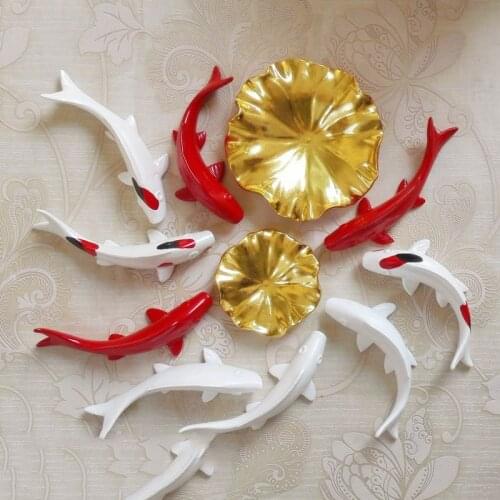 Creative Home Wall Resin Fish Model Crafts Decoration Wall Background Mural Ornaments Hotel Livingroom Wedding Gift Wall Sticker