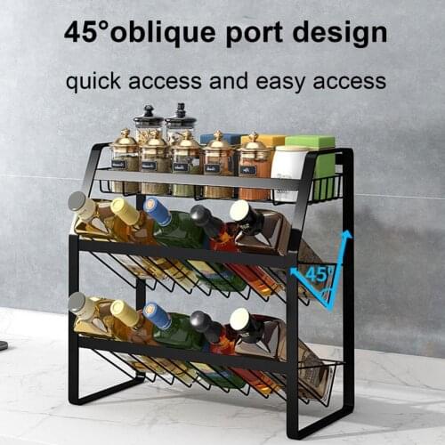 Seasoning Bracket Wall Mount Spice Rack Organizer Metal Stainless Steel Wall-mounted Spice Jar Storage Rack for Kitchen Storage