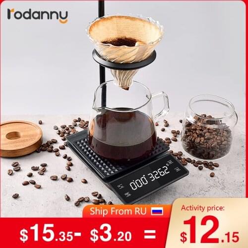 Rodanny High Accuracy Coffee Scale with Smart Digital Electronic Precision Timer Food Household Kitchen Scale 0.1g