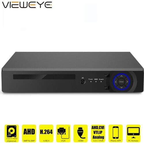 AHD 1080N 4CH 8CH CCTV DVR Mini 5IN1 DVR For CCTV Kit VGA HDMI Security System NVera P2P NVR cctv system DVR H.265X VGA HDMI