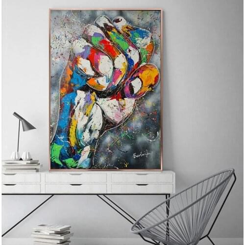 Minimalist Abstract Colored Fist Canvas Painting Wall Art Nordic Posters and Prints Wall Pictures for Living Room Decoration
