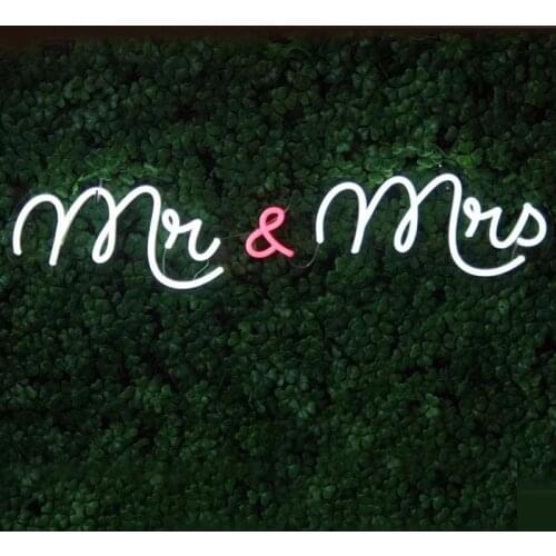 65cm x 17cm Mr & Mrs Neon Sign For Only LED Wall Lights Party Wedding Shop Window Restaurant Birthday Decoration