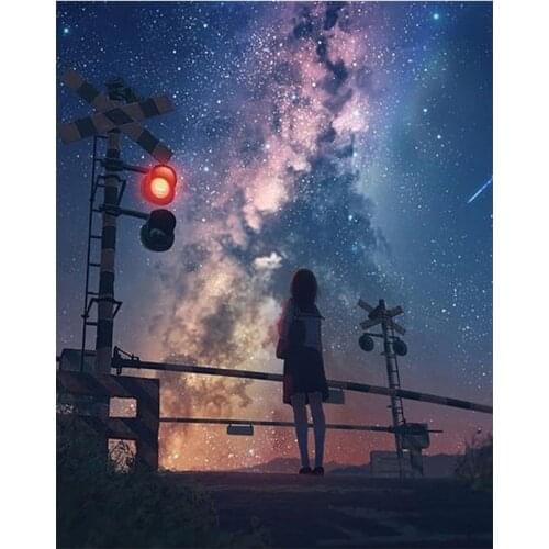 PhotoCustom Paint By Numbers Scenery DIY 60x75cm Oil Painting By Numbers On Canvas Figure Frameless Number Painting Home Decor