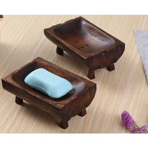 15*10*6cm Soap Holder Dish Bathroom Shower Storage Support Plate Stand Wood Box Natural Soap Dishes DIY
