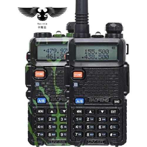 BAOFENG UV- 5R Walkie Talkie UHF VHF Dual Band CB Radio uv5r VOX Flashlight Dual Display FM Transceiver 5 watt portable intercom