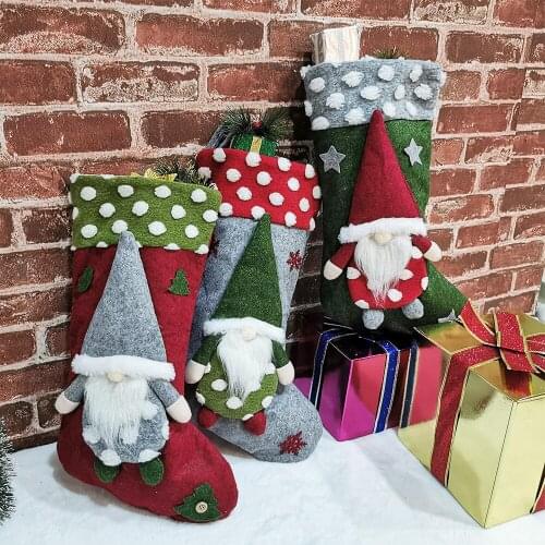 Christmas Socks Gift Bag Christmas Decorations Childrens Candy Christmas Sock Decorations For Home Candy Bag
