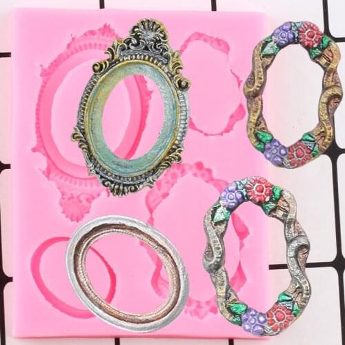 Sugarcraft Frame Relief Cake Border Silicone Mold Fondant Cake Decorating Tools Chocolate Baking Mould Candy Clay Resin Molds