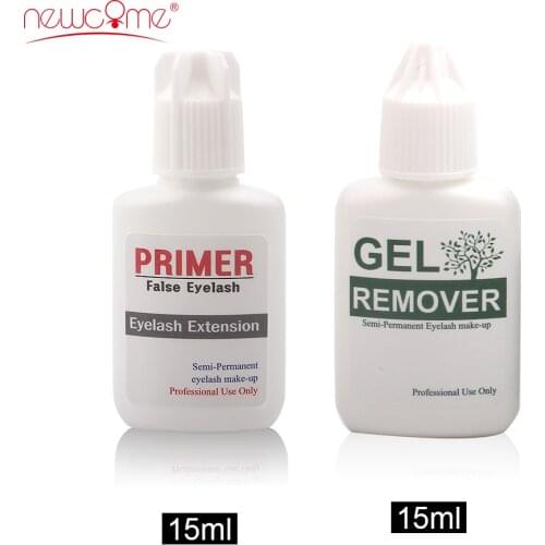 NEWCOME Remover&Primer Eyelash Extension Clear Gel Lashes Safty Adhesive Eye Lashes Korea Remover for Makeup Professional 15ML