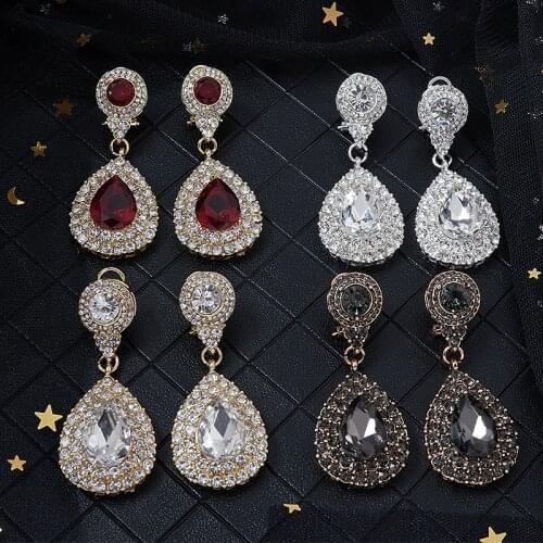 Morocco style wedding jewelry noble luxury rhinestone jewelry earrings for women drip earrings
